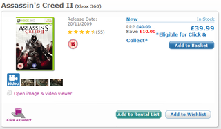 Preço Assassin's Creed 2 na Game UK